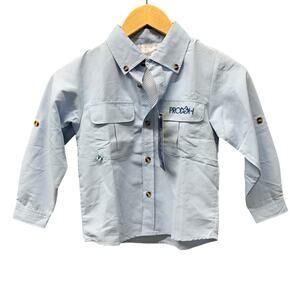 Prodoh Fishing Shirt Boys 6 Vented Long Roll Tab Sleeve Button Down UPF 50+ NEW